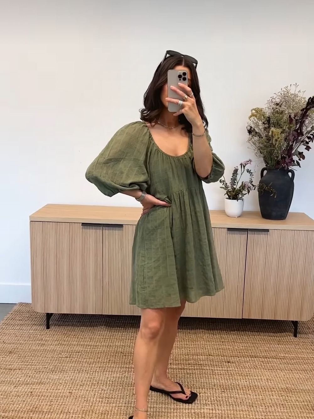 Gentle Fawn Olive Green Mini Dress